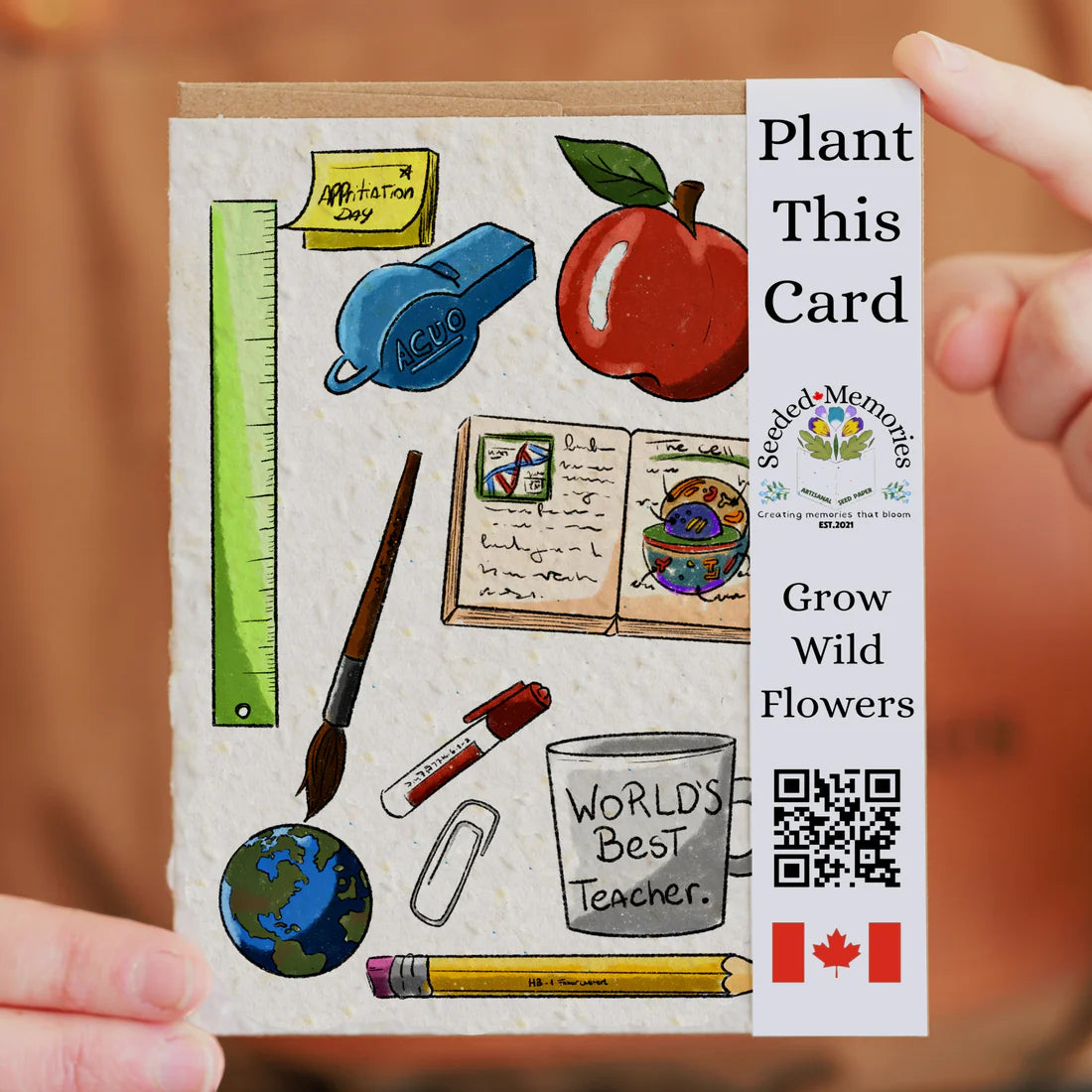 Seeded Paper Card  - World's Best Teacher