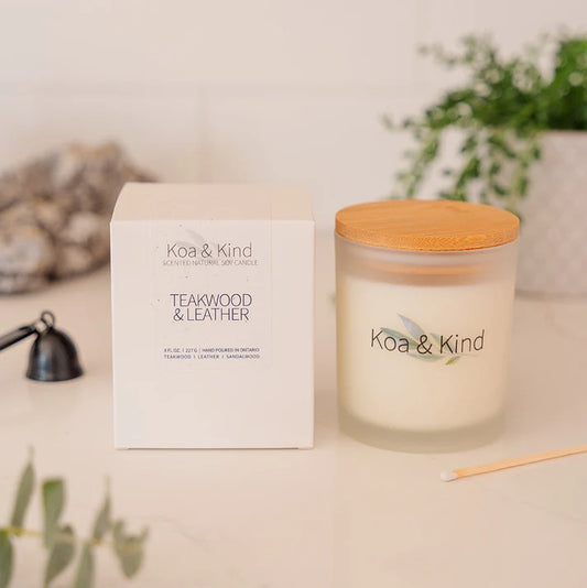 Teakwood & Leather Soy Candle