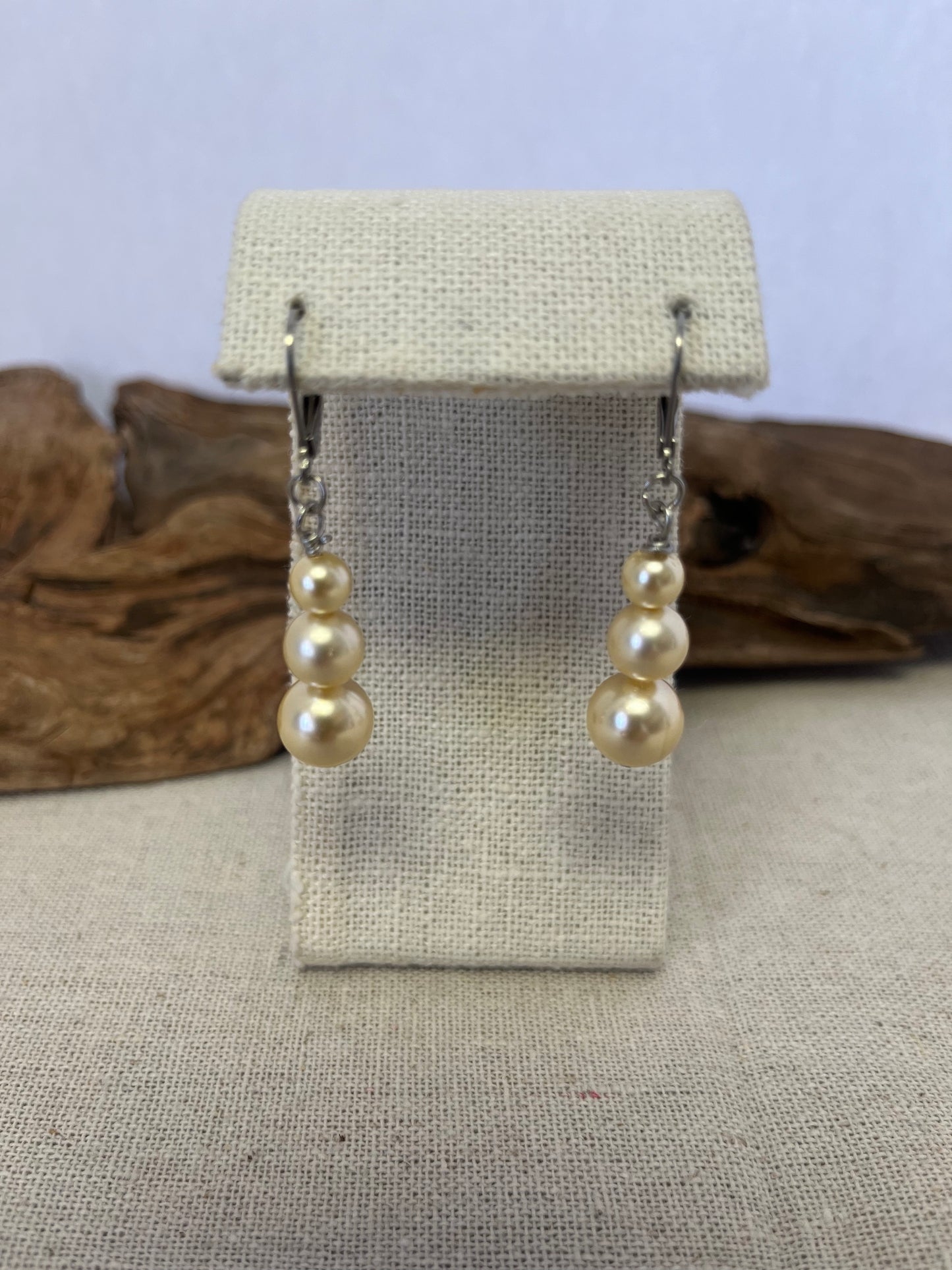 Triple Pearl Drop Earrings