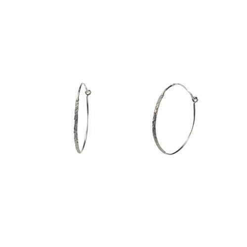 Hammered Wire Hoop Lg