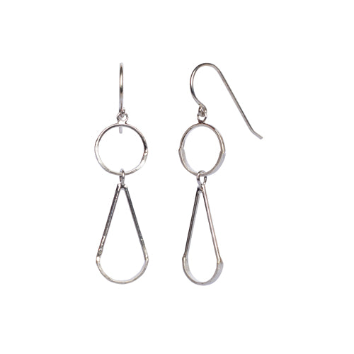 Cercle martelé avec boucles d'oreilles en forme de larme