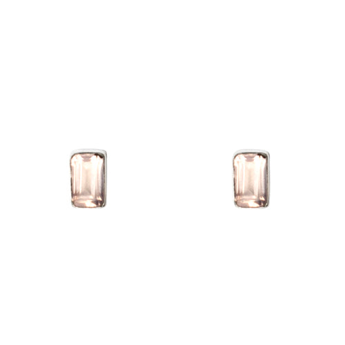 Boucles d'Oreilles Baguette Pierre Quartz Rose