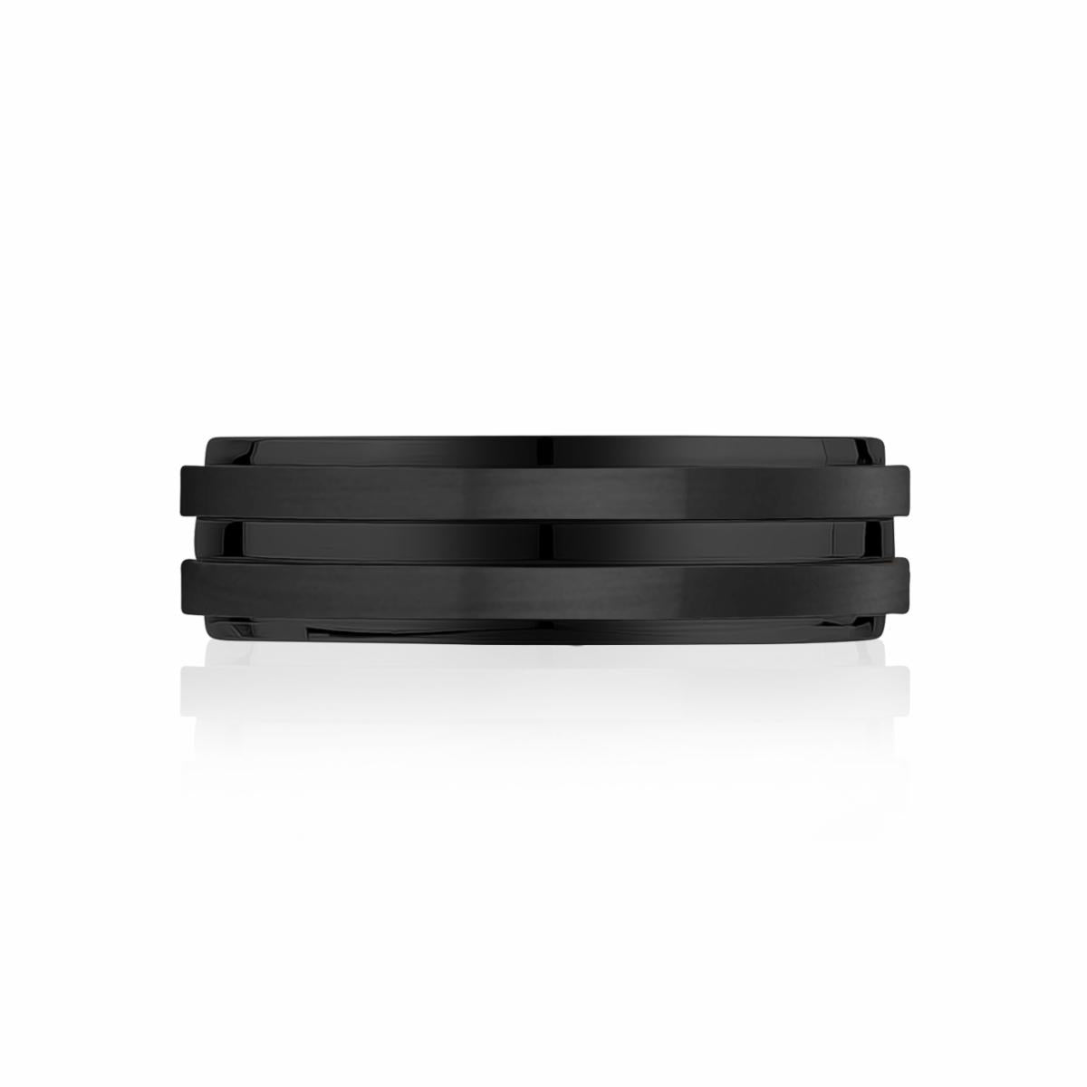 7mm Matte & Shiny Black Ring