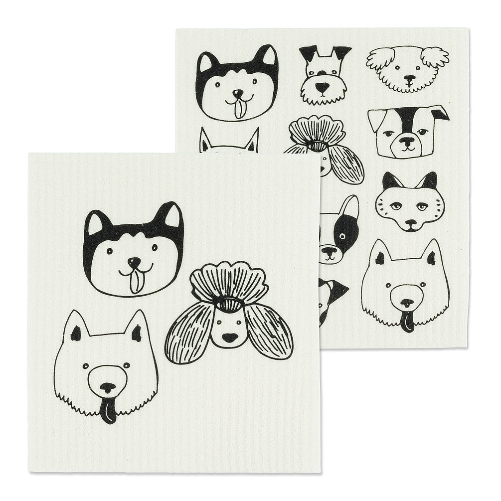 Simple Dog Faces Dishcloths set/2