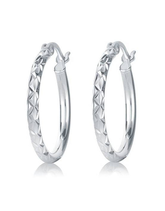 Hoop Earrings Diamond Cut