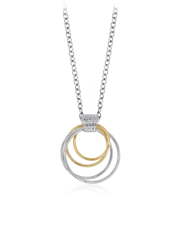 Pendentif Quatre Boucles Argent et Or 