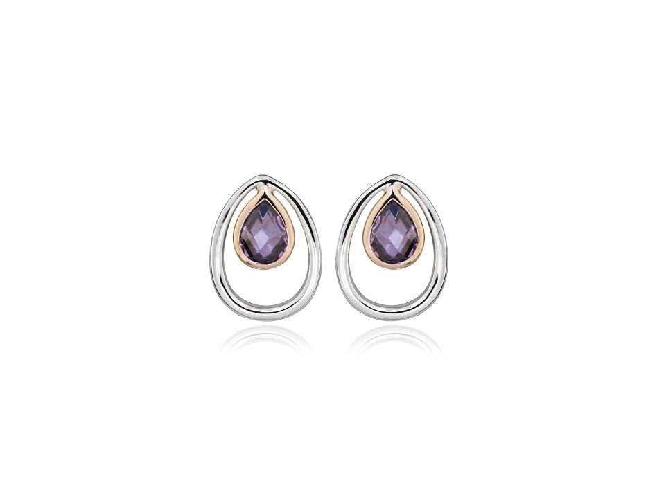 Teardrop Amethyst Stud Earrings