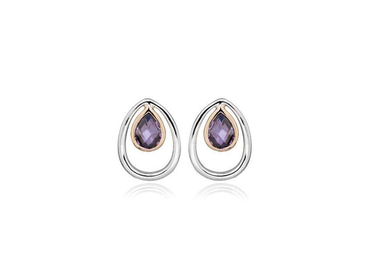 Teardrop Amethyst Stud Earrings