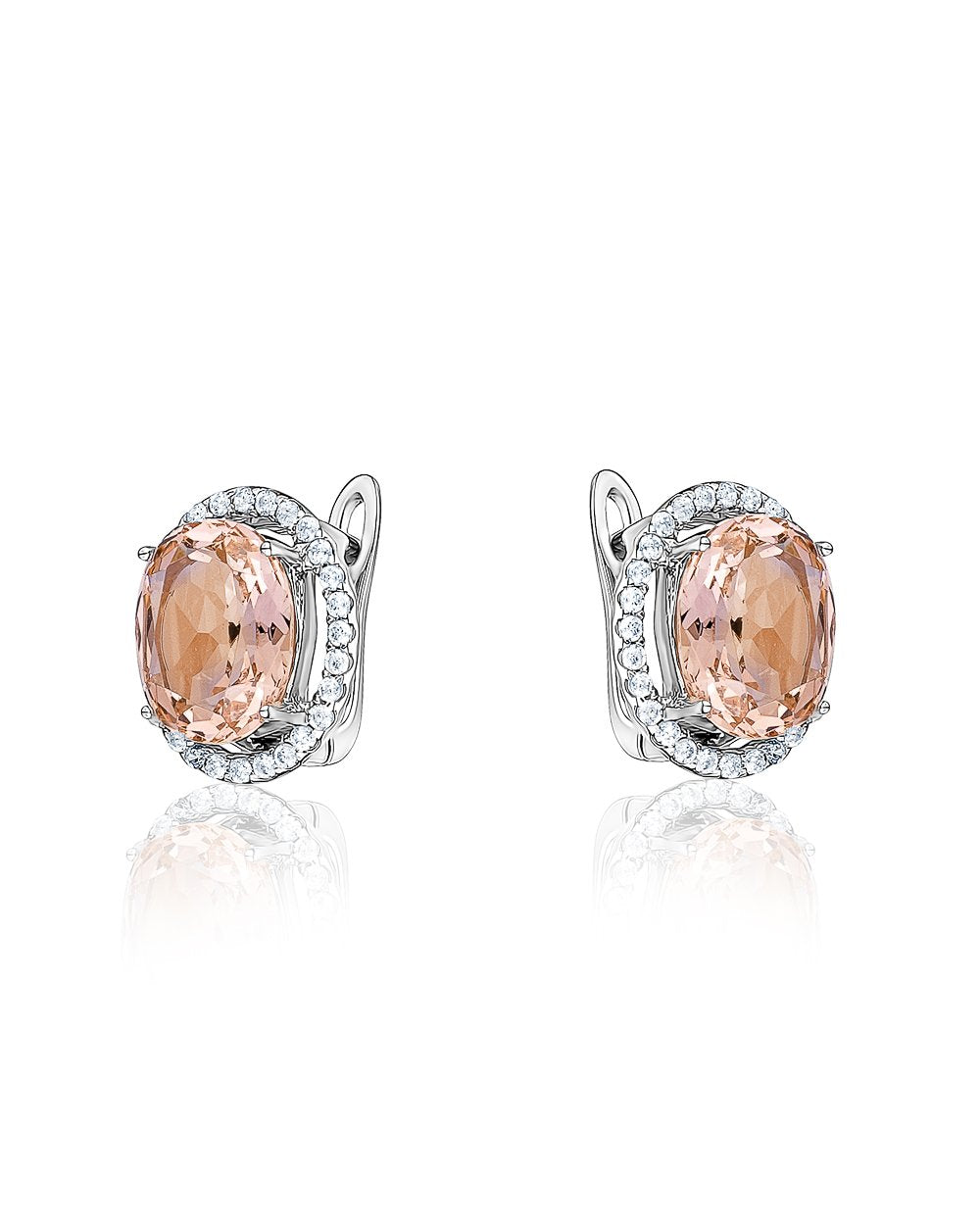 Nano Morganite Glass Earrings