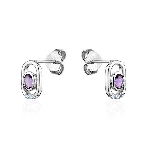 Amethyst Link Earrings