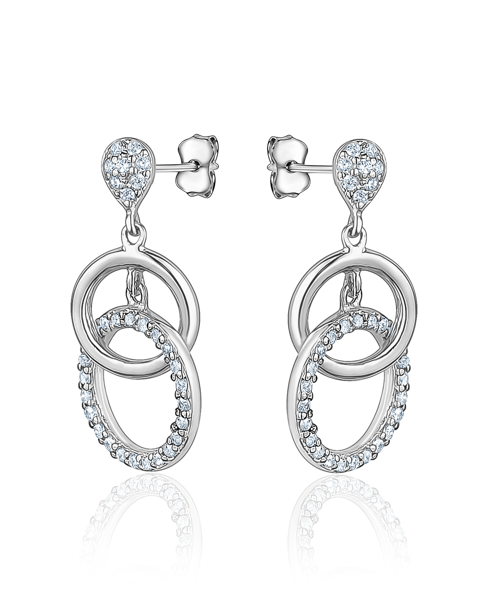 Pendants d'oreilles sertis à la main avec Cubic Zirconium 