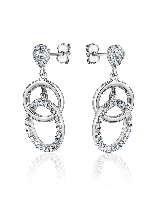 Drop Earrings Hand set with Cubic Zirconium