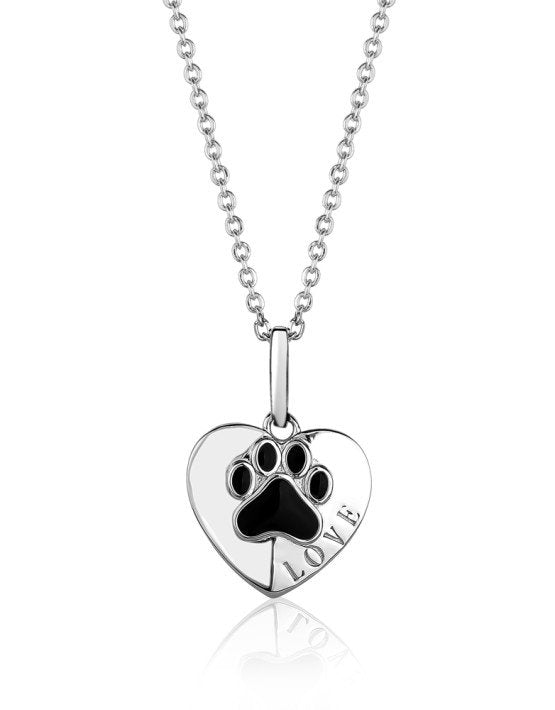 Dog Paw Heart Pendant