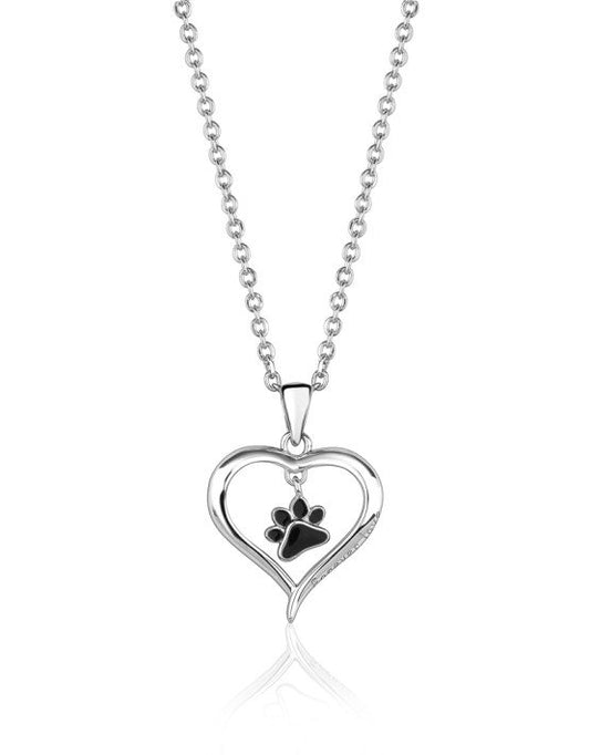 Dog Paw Heart Pendant