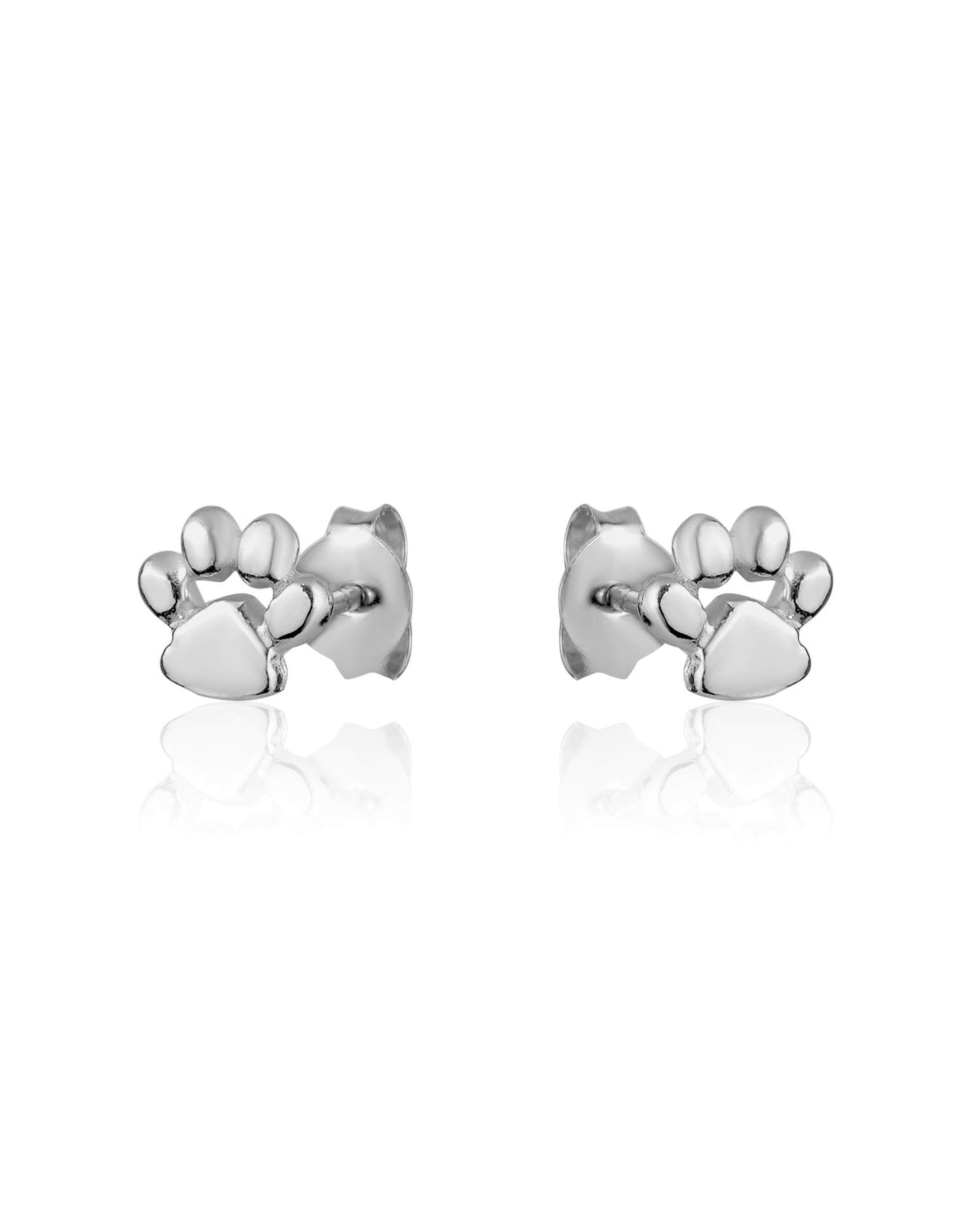 Dog Paw Silver Earrings