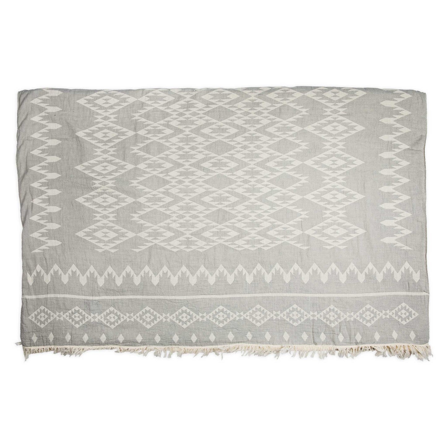 Fleece Lined Throw Atlas - Light Grey