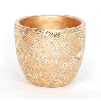 Gold Foil Leaf Emboss Concrete Pot