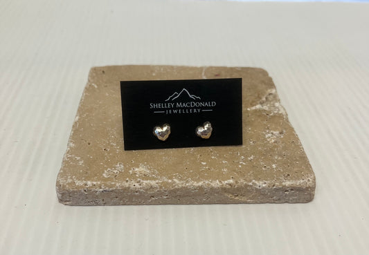 Hammered Heart Stud Earrings