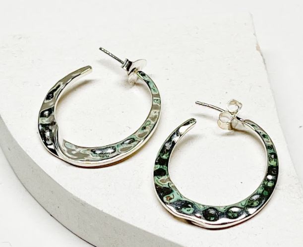 Hammered Twist Hoops