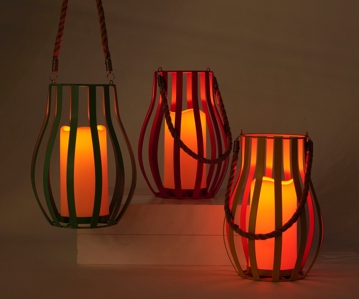 Hanging Lantern with LED Candle