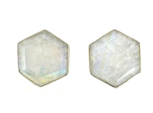 Honeybee Moonstone Stud Earrings