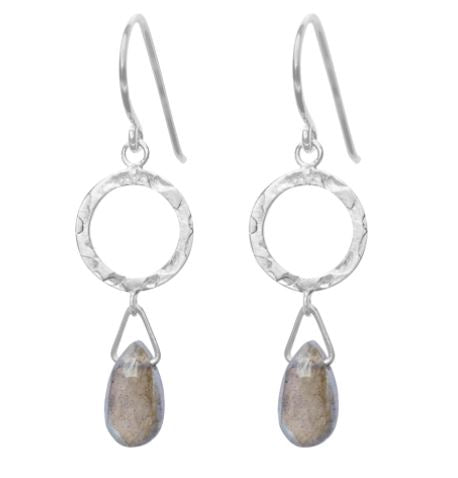 Boucles d'oreilles pendantes La Palma en labradorite