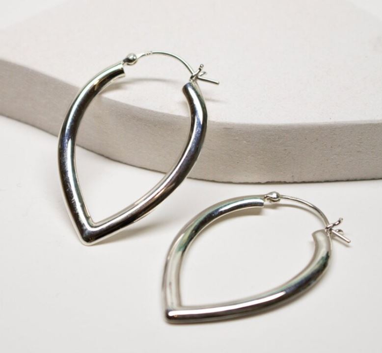 Peak Silver Hoop Earrings 