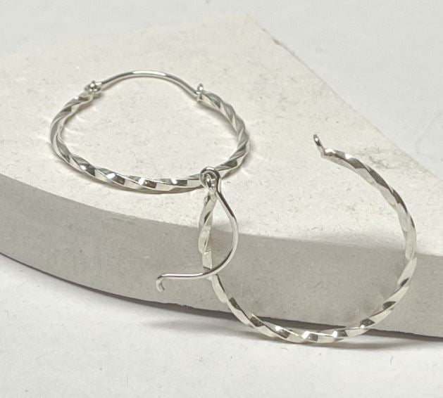 Ribbon Hoop Earrings Medium