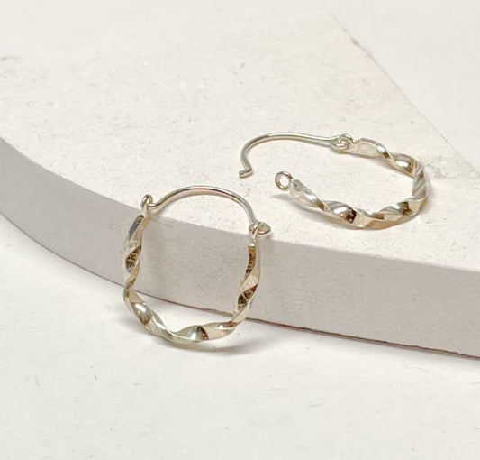 Ribbon Hoop Earrings Small