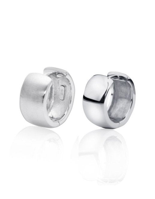 Huggie Earrings Plain Silver