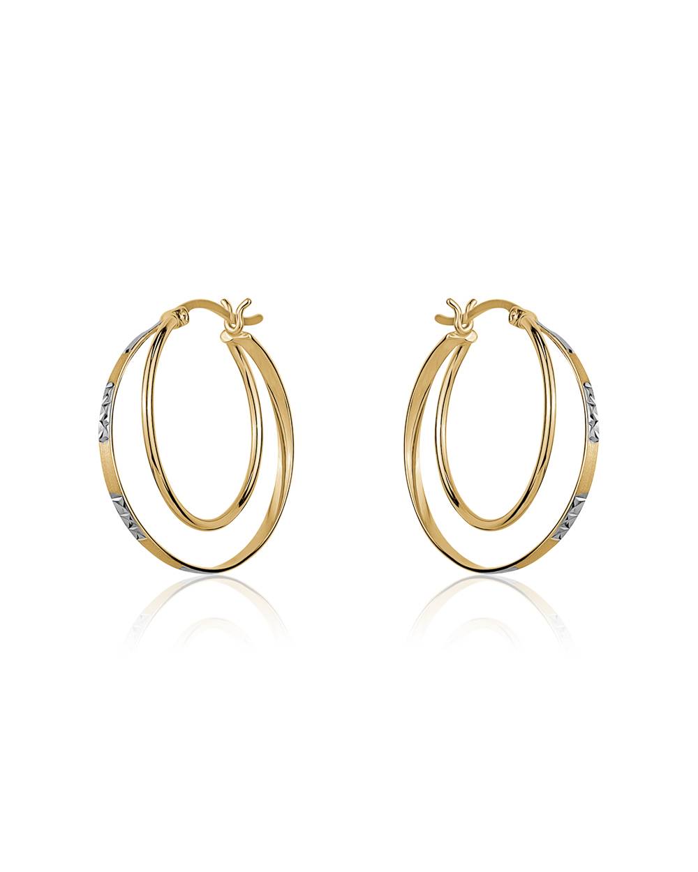 Cross Hoops with Gold plating