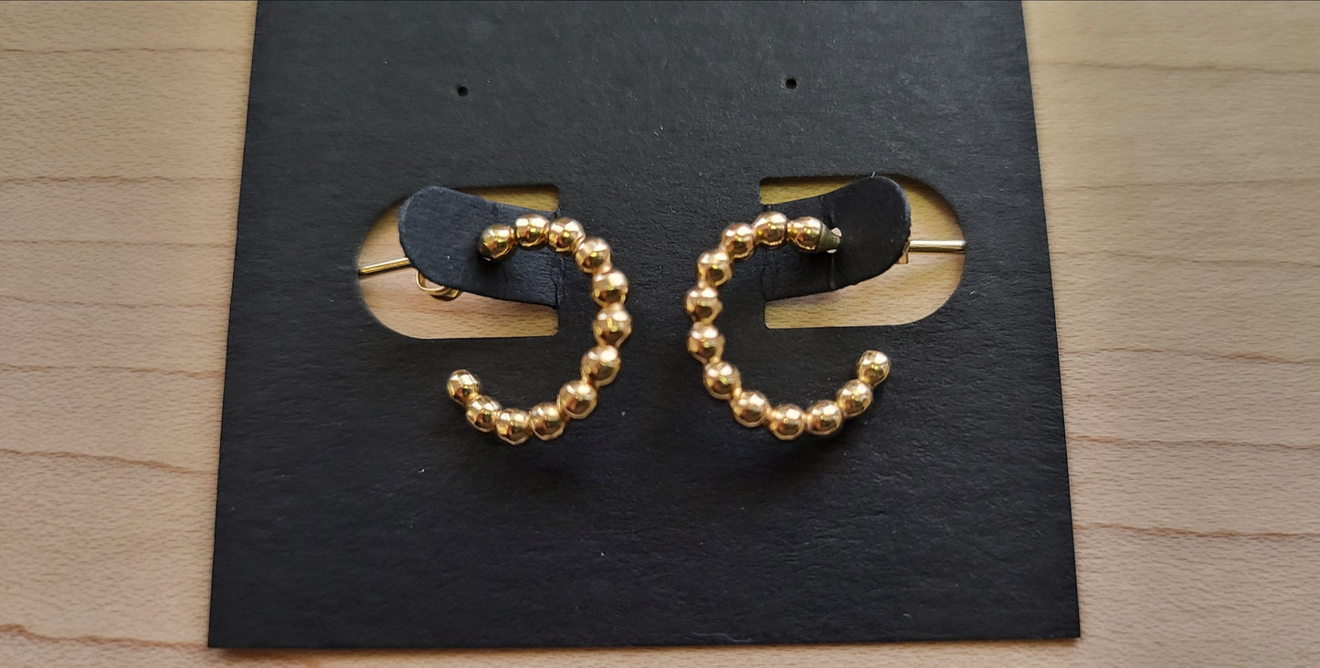 Small Gold Filled Beaded Hoops